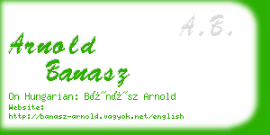 arnold banasz business card